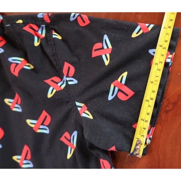 Sony PlayStation All Over Print Logo Button-Up Shirt Men's Sz Medium RARE - Picture 11 of 13